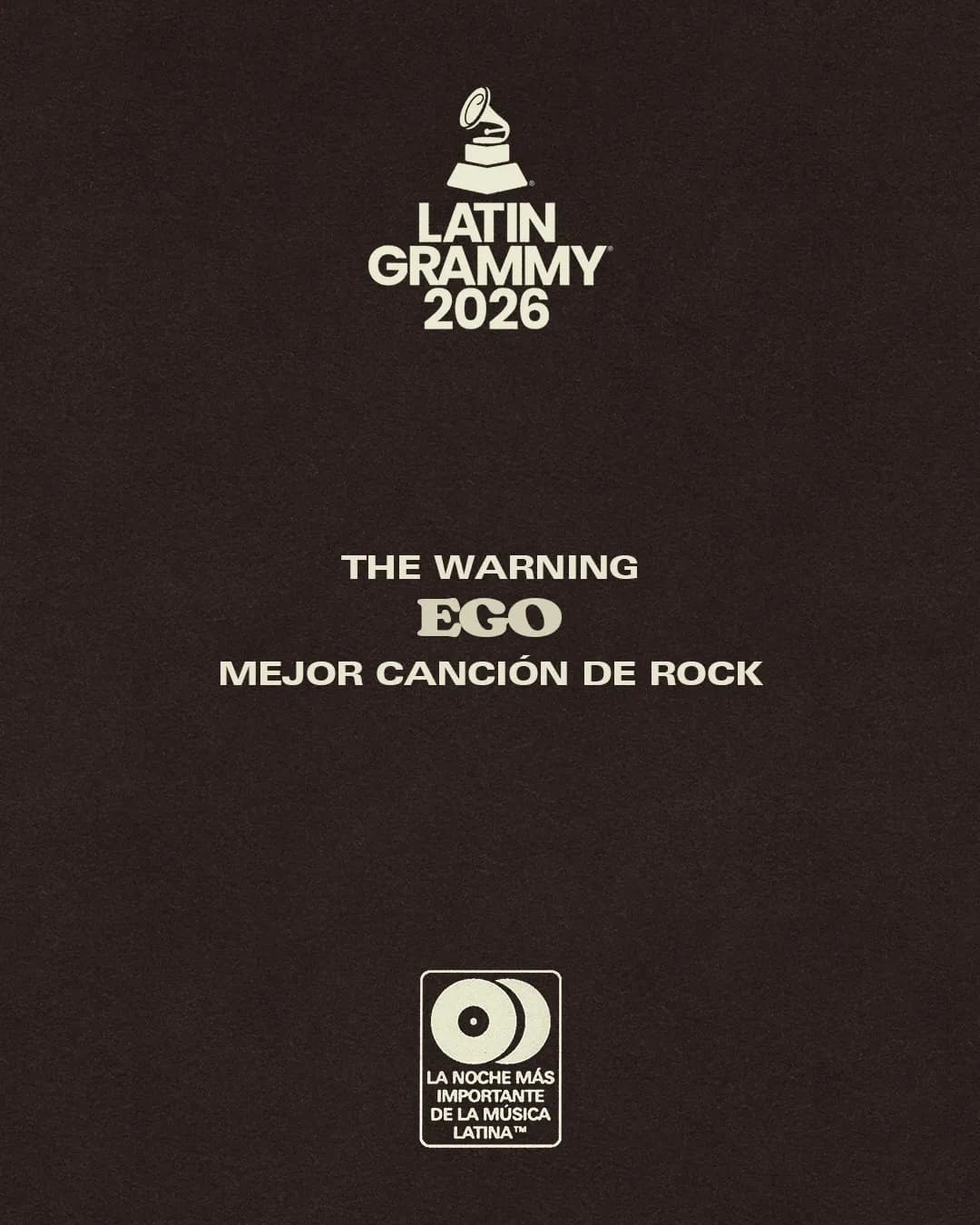 EGO nominated for Latin GRAMMY Best Rock Song