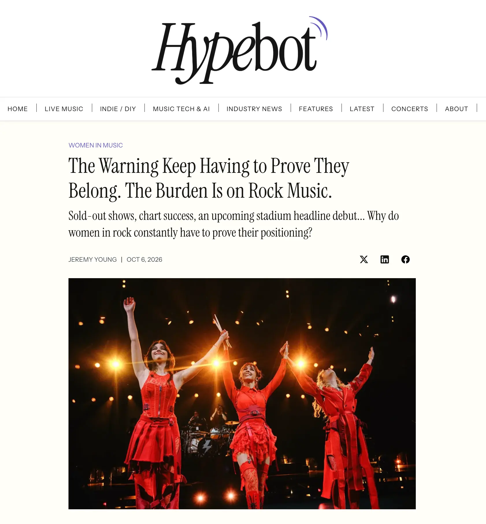 Hypebot: The Warning Keep Having to Prove They Belong