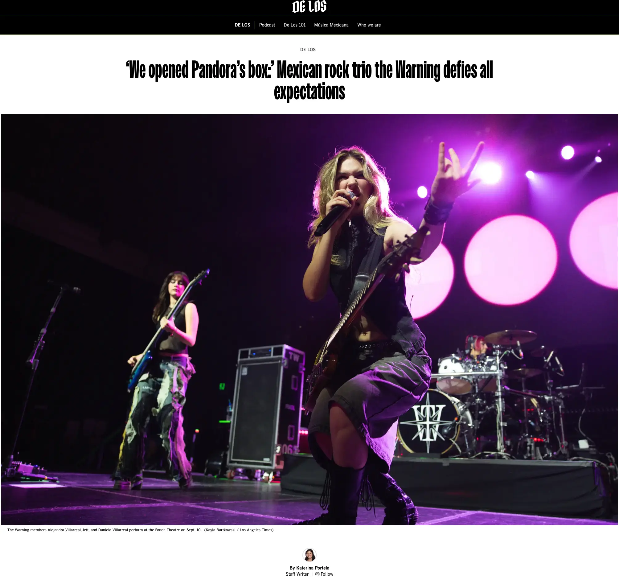 LA Times: Mexican rock trio the Warning defies all expectations