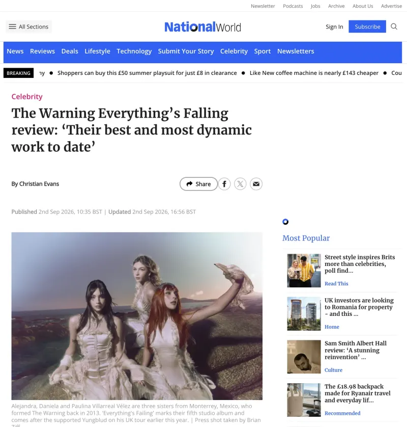 The Warning ‘Everything’s Falling’ review: ‘Their best and most dynamic work to date’